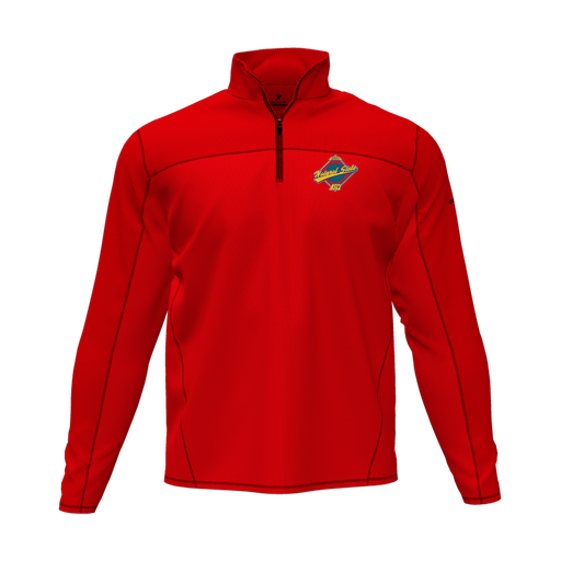 [CUS-DFW-QTRZ-PER-LSL-RED-AS-LOGO1] Quarter Zip Pullover (Adult S, Red, Logo 1)