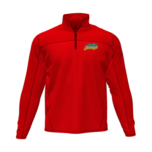 [CUS-DFW-QTRZ-PER-LSL-RED-AS-LOGO3] Quarter Zip Pullover (Adult S, Red, Logo 3)
