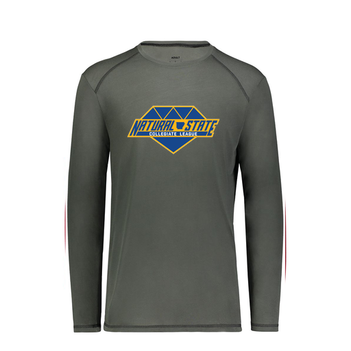 [6845.98D.S-LOGO2] Men's SoftTouch Long Sleeve (Adult S, Gray, Logo 2)