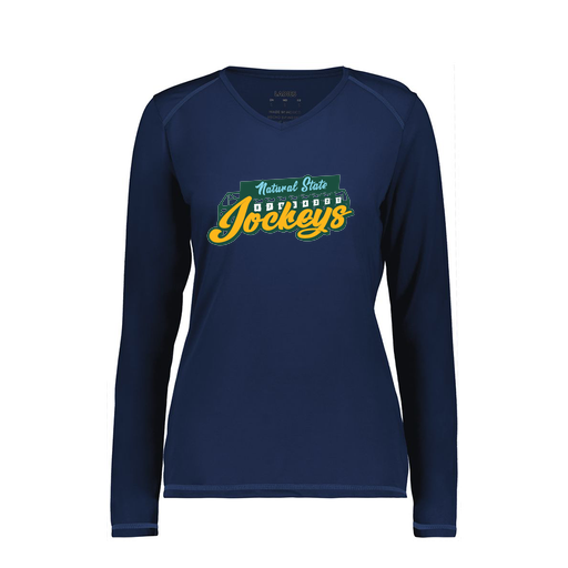 [6847.065.XS-LOGO3] Women's SoftTouch Long Sleeve (Female Adult XS, Navy, Logo 3)