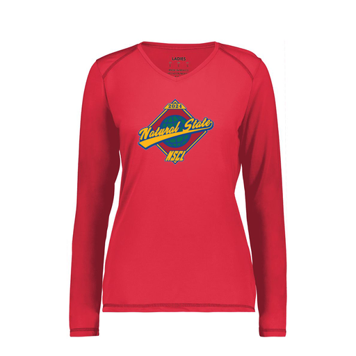 [6847.083.XS-LOGO1] Women's SoftTouch Long Sleeve (Female Adult XS, Red, Logo 1)