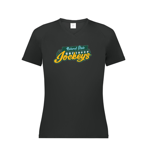 [2792.080.XS-LOGO3] Ladies Smooth Sport V-Neck T-Shirt (Female Adult XS, Black, Logo 3)
