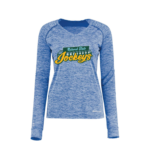 [222770.U55.XS-LOGO3] Ladies Electric Long Sleeve Shirt (Female Adult XS, Royal, Logo 3)