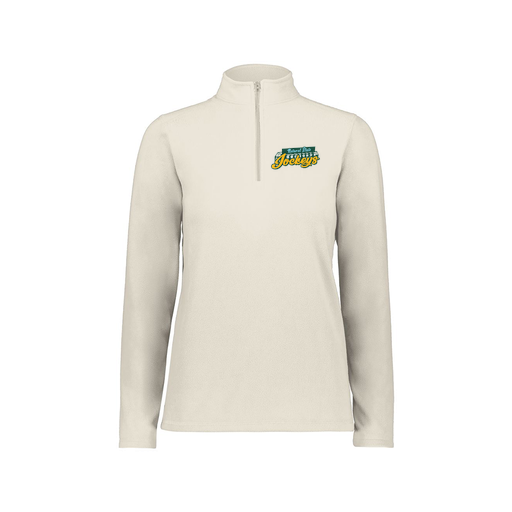 [6864.53T.XS-LOGO3] Ladies MicroFleece 1/4 Zip Pullover (Female Adult XS, White, Logo 3)