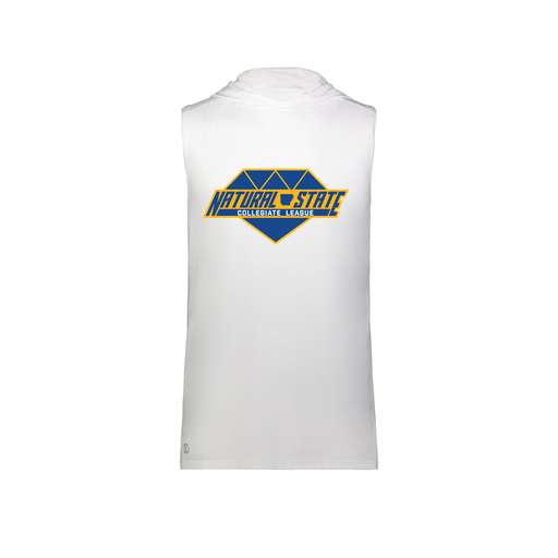[222590.005.XS-LOGO2] Men's CoolDry Sleeveless Hoodie (Adult XS, White, Logo 2)