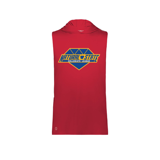 [222590.083.XS-LOGO2] Men's CoolDry Sleeveless Hoodie (Adult XS, Red, Logo 2)
