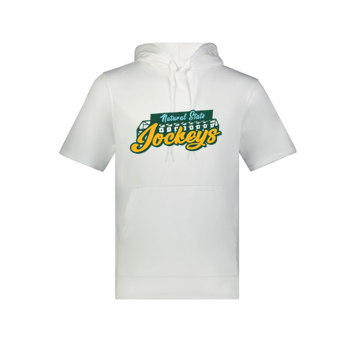 [6871.005.S-LOGO3] Men's Dri Fit Short Sleeve Hoodie (Adult S, White, Logo 3)