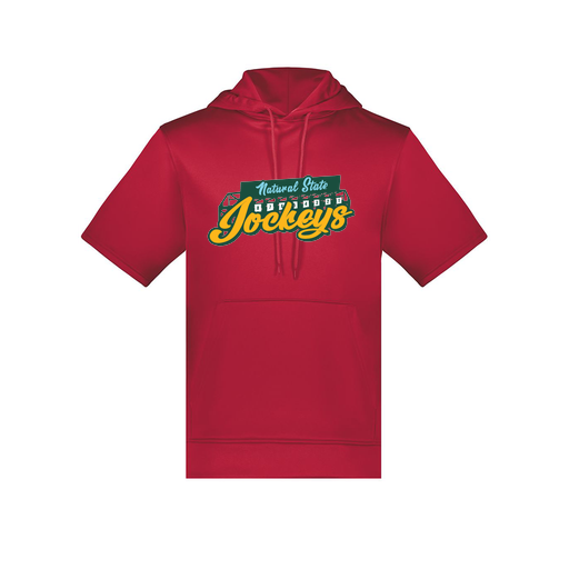[6871.083.S-LOGO3] Men's Dri Fit Short Sleeve Hoodie (Adult S, Red, Logo 3)