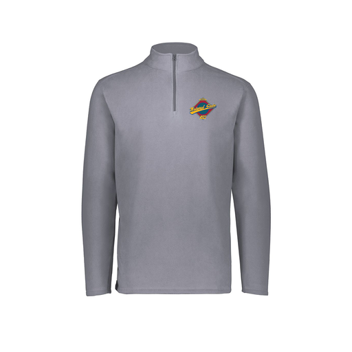 [6863.059.XS-LOGO1] Men's MicroFleece 1/4 Zip Pullover (Adult XS, Gray, Logo 1)