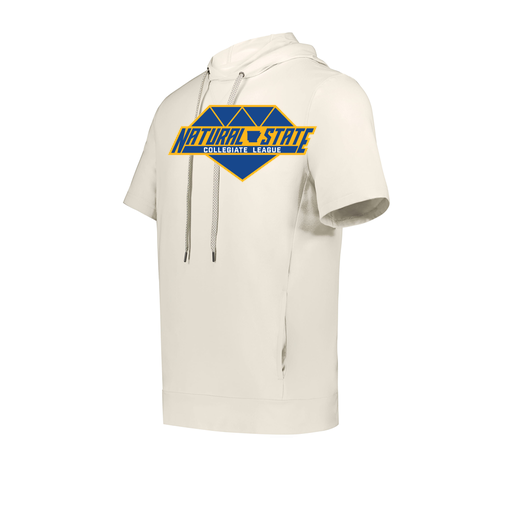 [222505.907.S-LOGO2] Men's Venturs Soft Knit Short Sleeve Hoodie (Adult S, White, Logo 2)