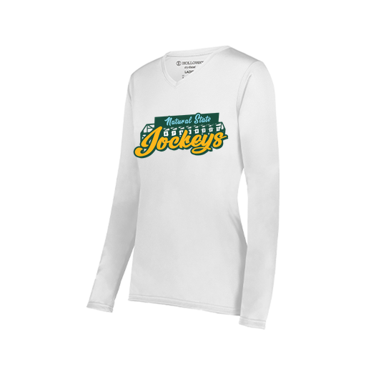 [222824.005.S-LOGO3] Ladies LS Smooth Sport Shirt (Female Adult S, White, Logo 3)
